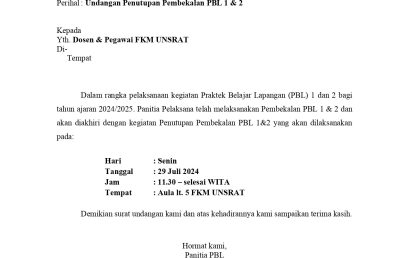 Undangan Penutupan Pembekalan PBL 1&2