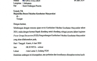 Undangan FGD Pengembangan Kurikulum FKM